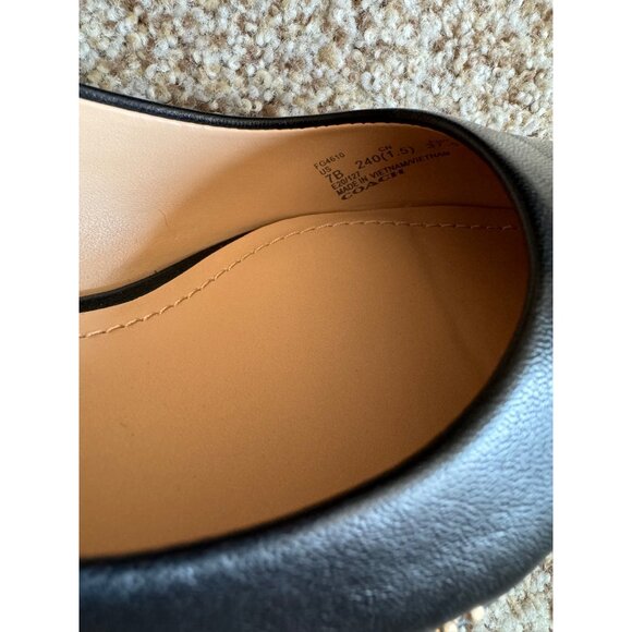 Coach Black Leather Studded Chunky Heels - Size 7 - Picture 8 of 11